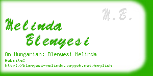 melinda blenyesi business card